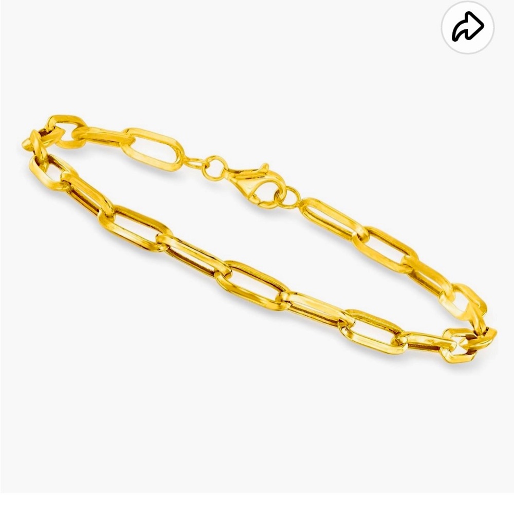 10k gold paper clip bracelet